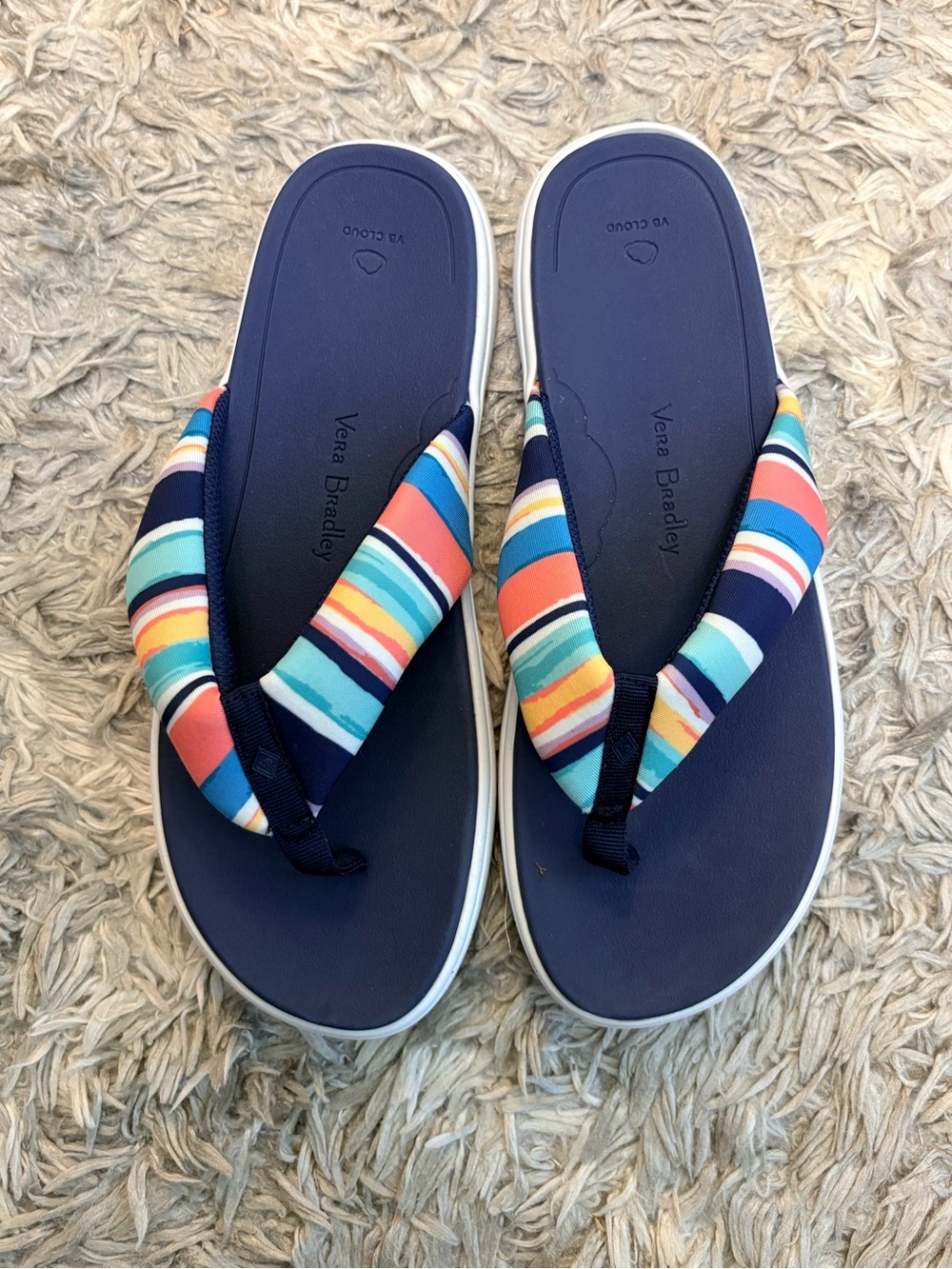 Vera Bradley VB Cloud Cushion Striped Flip Flop Sandals